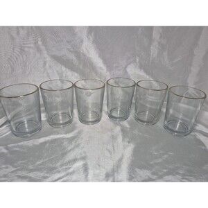 Antique Christian Motto Lot Of 6 Etched Glass Tumblers 4” With Religious Verses